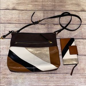 Fossil Fiona Color Block Crossbody and Wallet